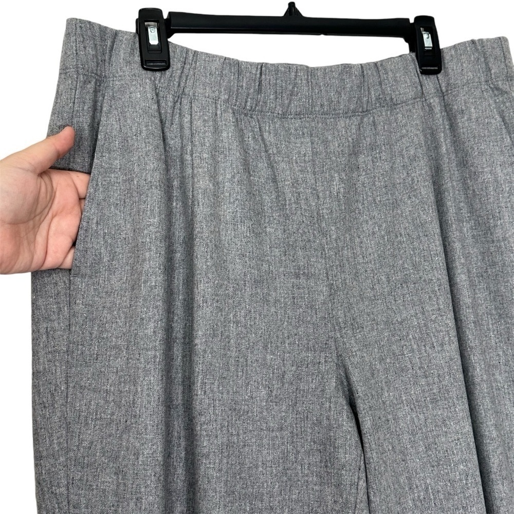 NWT Eileen Fisher Soft Wool Flannel Pleated Tapered Ankle Pants in Gray size XL - Picture 5 of 12